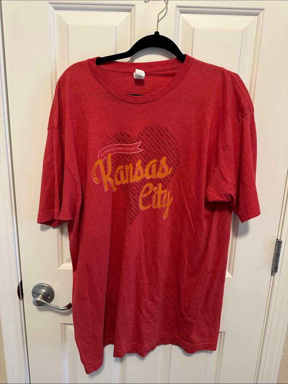 Tultex Red Kansas City Graphic Tee with Yellow Script